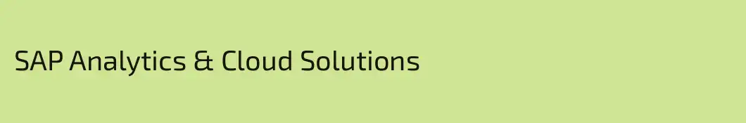 SAP Analytics & Cloud Solutions